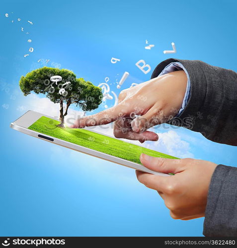 Modern green technology for ecology protection illustration