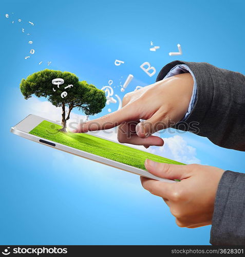 Modern green technology for ecology protection illustration