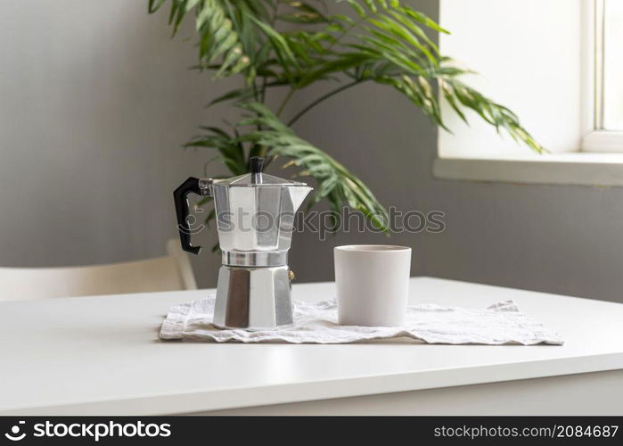 modern home decor with coffee machine