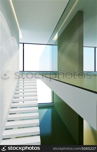 modern home interior, 3d rendering