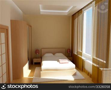 modern hotel bedroom