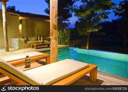 Modern house with swimming pool in nature. Modern house with swimming pool