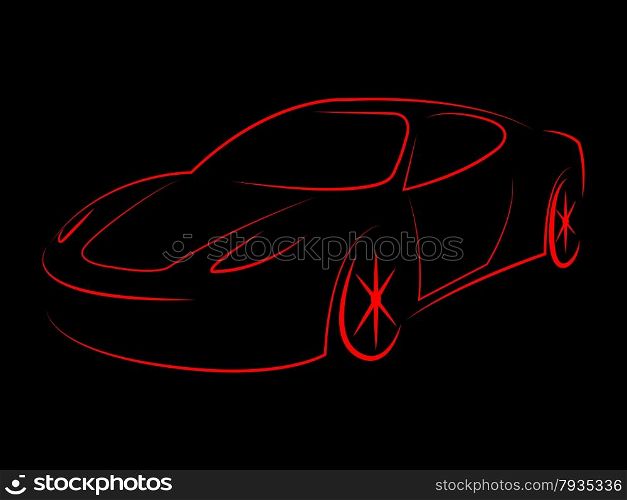 Modern Illustration Showing Concept Car And Expensive