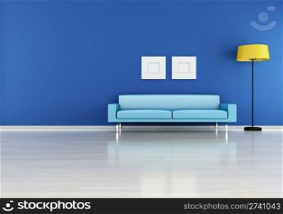 modern interior (3D render) - Elegance in Blue