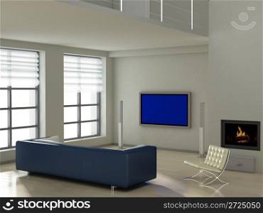 modern interior (3D render) - Living Room