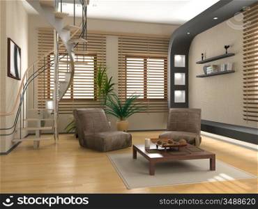 modern interior (3D rendering )