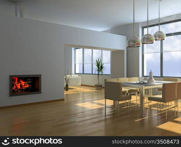 modern interior (3D rendering)