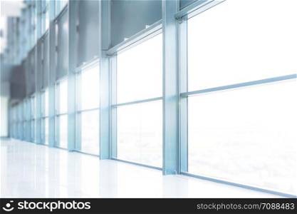 Modern interior architecture - corporate or hospital building abstract background (blue filter)