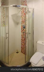 Modern interior bathroom shower