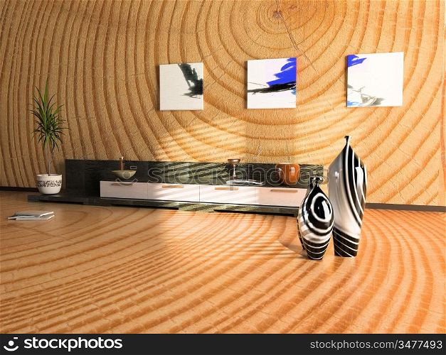modern interior design (3D computer generated image)