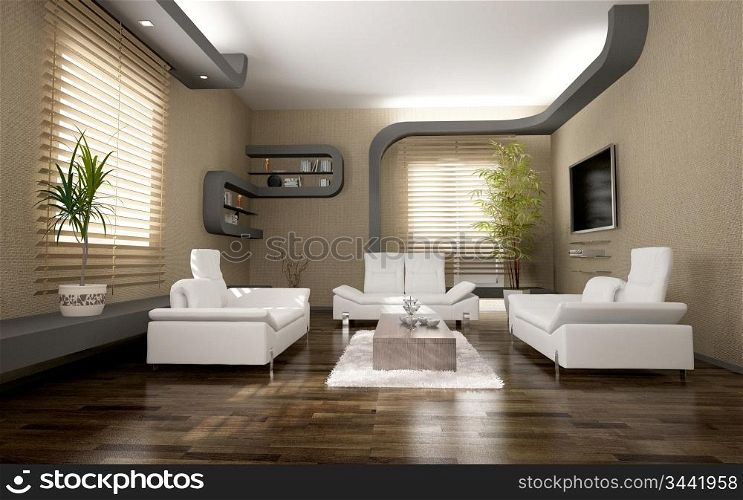 modern interior design ( 3D rendering )