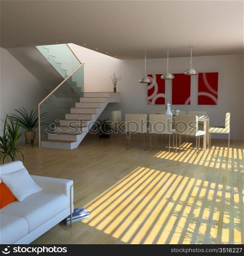 modern interior design(3D rendering)