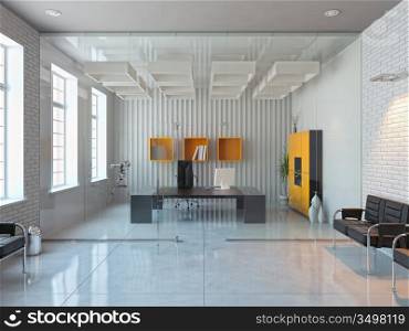 modern interior design of office room (3D render)