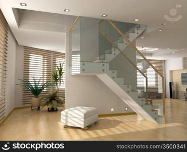 modern interior design (privat apartment 3d rendering)