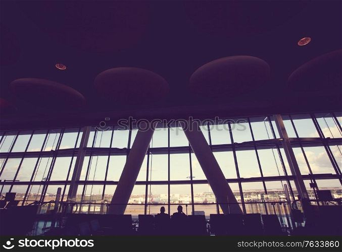 Modern interior in empty airport