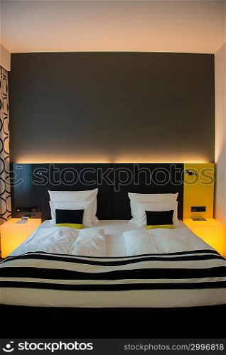 Modern interior of the bedroom