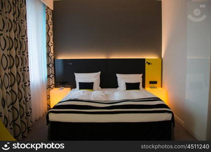 Modern interior of the bedroom