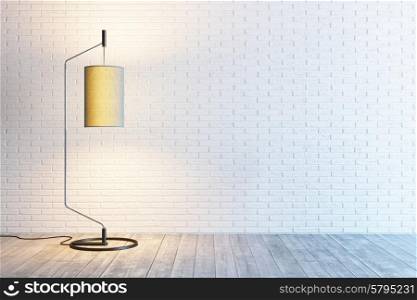 modern interior of the room with floor lamp