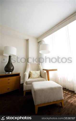 Modern interior room in bright day