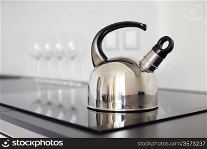 modern kettle on the stove