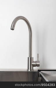Modern kitchen faucet and sink. Kitchen sink