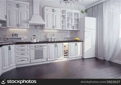 modern kitchen interior (3D render)