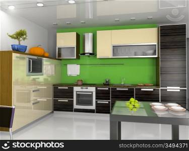 modern kitchen interior (computer generated image)