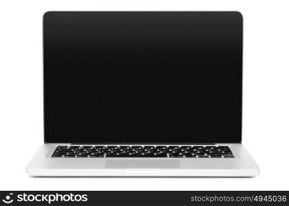 Modern laptop computer. Modern laptop computer with blank screen isolated on white background