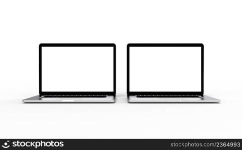 Modern laptop isolated on white background. 3D Illustration.