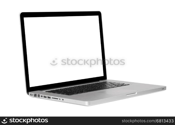 modern laptop isolated on white background with path