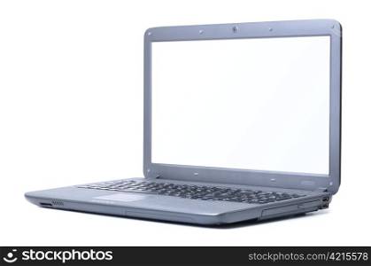 modern laptop isolated on white. Screen is cut with clipping path