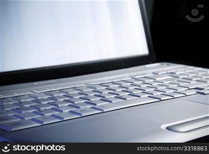 Modern laptop with white screen