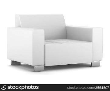 modern leather armchair isolated on white background