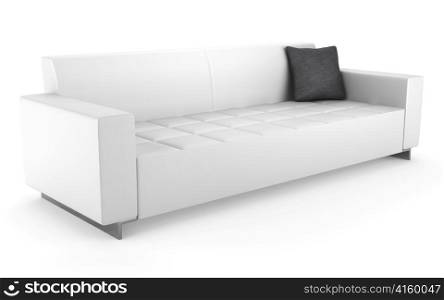modern leather couch isolated on white background