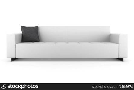 modern leather couch isolated on white background
