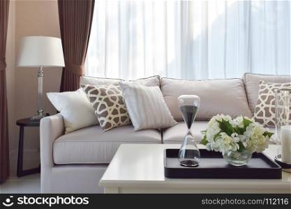 modern living room design with sofa and lamp