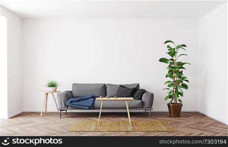 modern living room interior design. 3d rendering concept