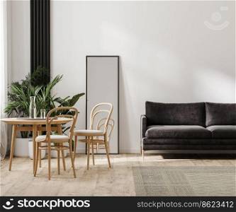 modern living room interior, home interior, scandinavian style, 3d rendering