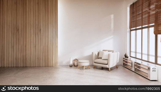 Modern living room minimalist design, 3d rendering