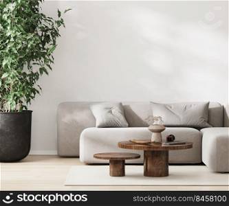 modern living room with sofa and coffee table, 3d rendering
