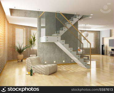 modern loft interior design (3d concept)