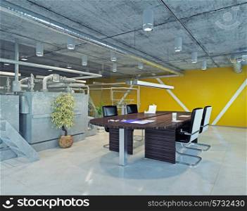 modern loft office interior. 3d design concept