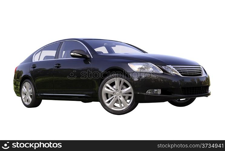 Modern luxury car isolated on a white background
