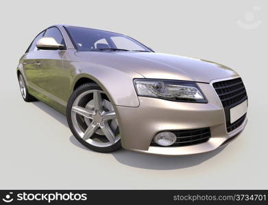 Modern luxury car on a gray background