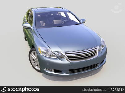 Modern luxury car on a gray background