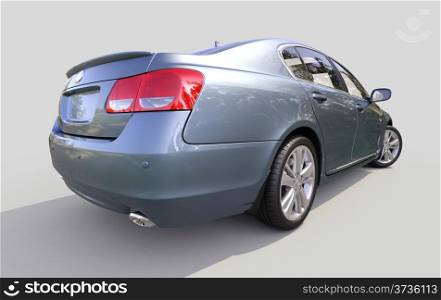 Modern luxury car on a gray background