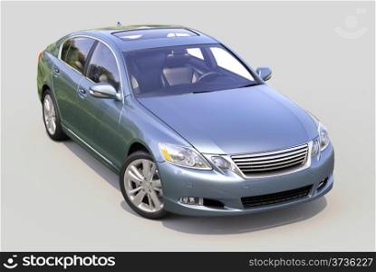 Modern luxury car on a gray background