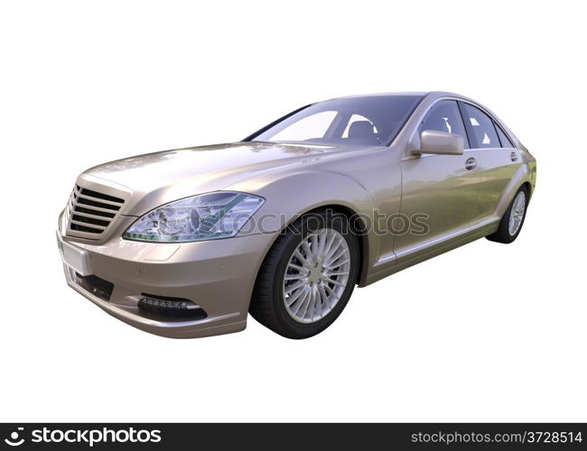 Modern luxury executive car isolated on a white background