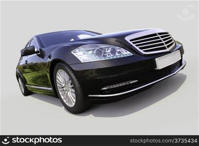 Modern luxury executive car on a gray background