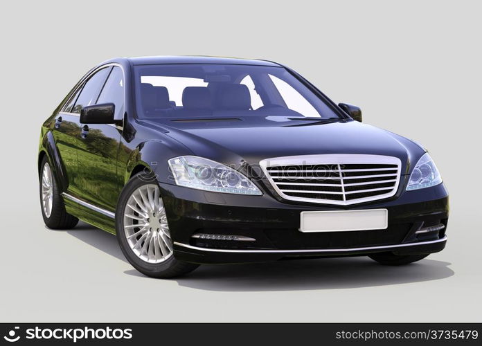 Modern luxury executive car on a gray background